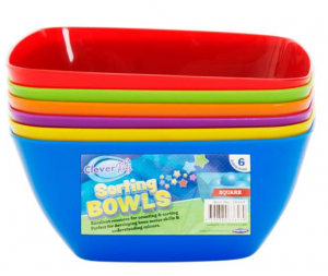 Pkt.6 Sorting Bowls Square - Asst Colours